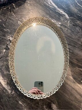 Vintage Filigree Mirrored Vanity Tray